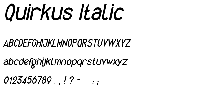 Quirkus Italic font